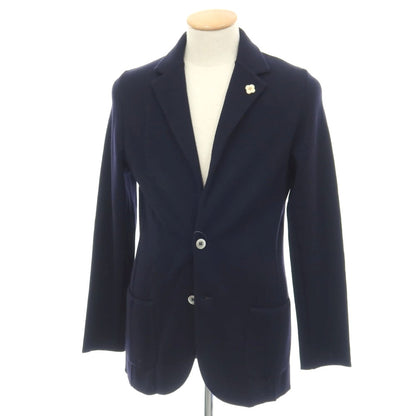【中古】ラルディーニ LARDINI ウール 2つボタン ニットジャケット ネイビー【サイズS】【 状態ランクB 】【 メンズ 】