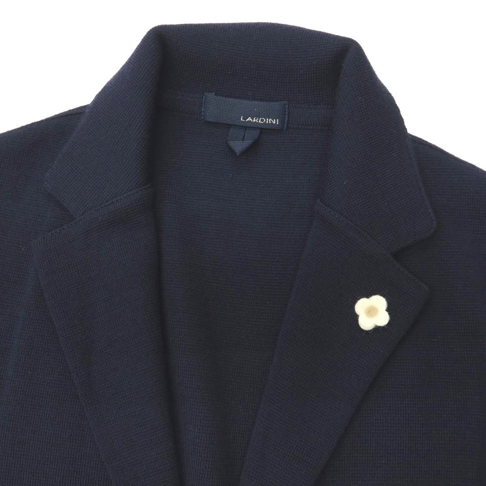 【中古】ラルディーニ LARDINI ウール 2つボタン ニットジャケット ネイビー【サイズS】【 状態ランクB 】【 メンズ 】