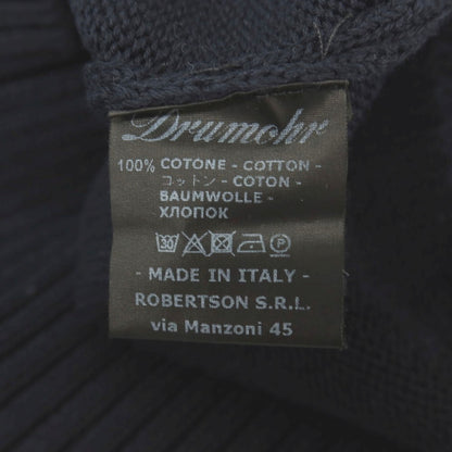 【中古】ドルモア DRUMOHR コットン クルーネック プルオーバーニット ネイビー【サイズ48】【 状態ランクA 】【 メンズ 】