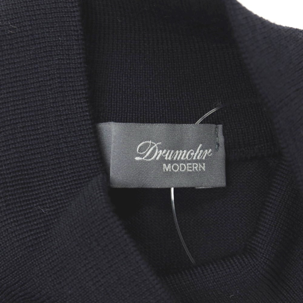 【中古】ドルモア DRUMOHR ハイゲージ ウール モックネック プルオーバーニット ダークネイビー【サイズ46】【 状態ランクB 】【 メンズ 】