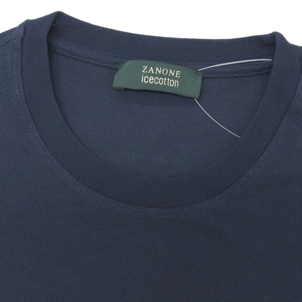 【中古】ザノーネ ZANONE アイスコットン クルーネック 半袖Ｔシャツ ライトネイビー【サイズ46】【 状態ランクA 】【 メンズ 】