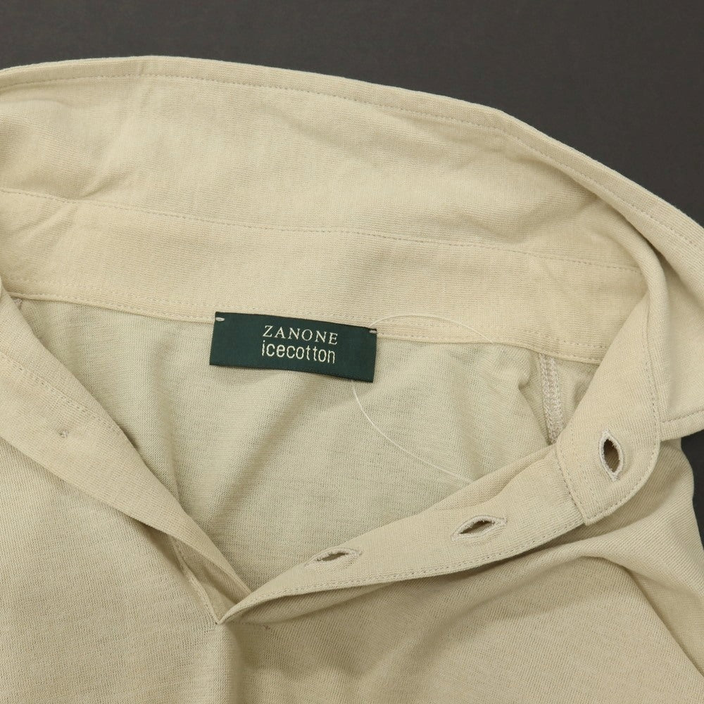 【中古】ザノーネ ZANONE アイスコットン 半袖ポロシャツ グリーンベージュ【サイズ46】【 状態ランクB 】【 メンズ 】