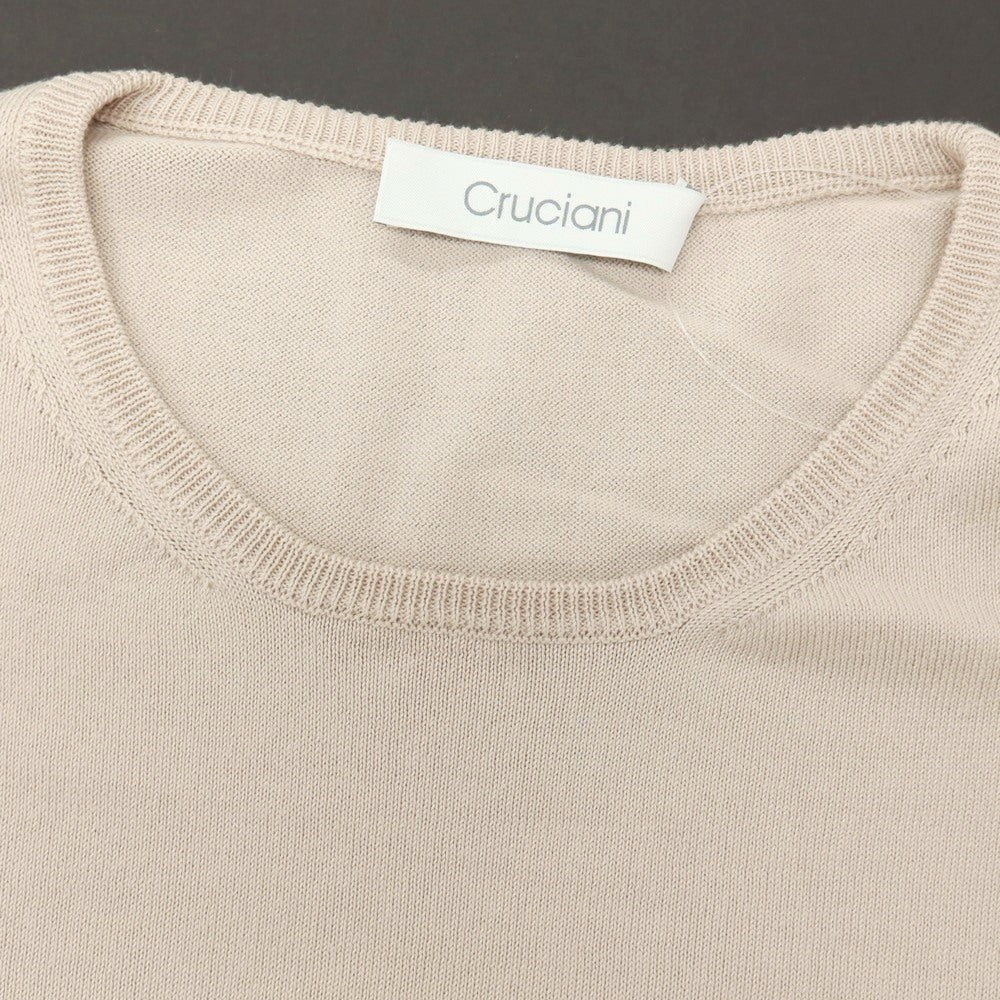 【中古】クルチアーニ CRUCIANI コットン クルーネック プルオーバーニット ライトピンクベージュ【サイズ48】【 状態ランクB 】【 メンズ 】