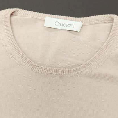 【中古】クルチアーニ CRUCIANI コットン クルーネック プルオーバーニット ライトピンクベージュ【サイズ48】【 状態ランクB 】【 メンズ 】