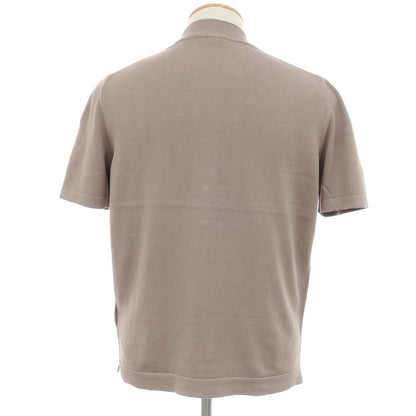 【中古】グランサッソ GRAN SASSO コットン モックネック 半袖 プルオーバーニット アッシュブラウン【サイズ46】【 状態ランクB 】【 メンズ 】