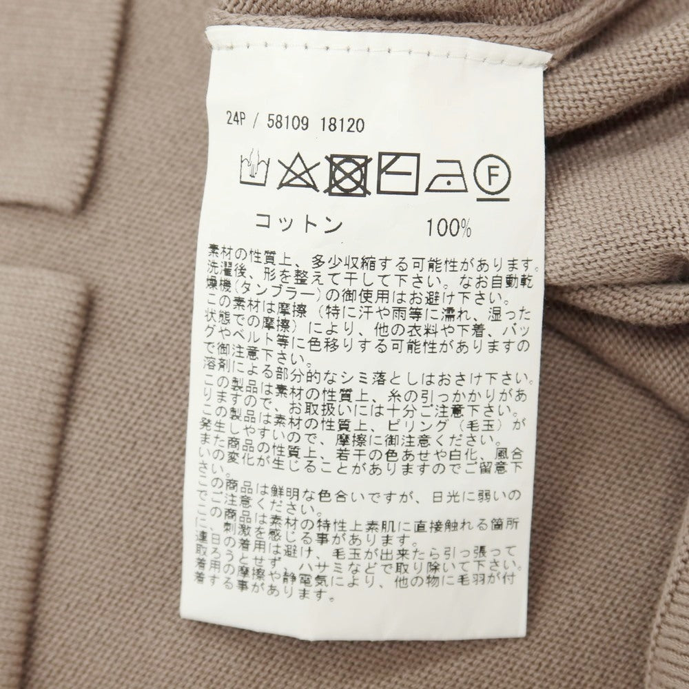 【中古】グランサッソ GRAN SASSO コットン モックネック 半袖 プルオーバーニット アッシュブラウン【サイズ46】【 状態ランクB 】【 メンズ 】