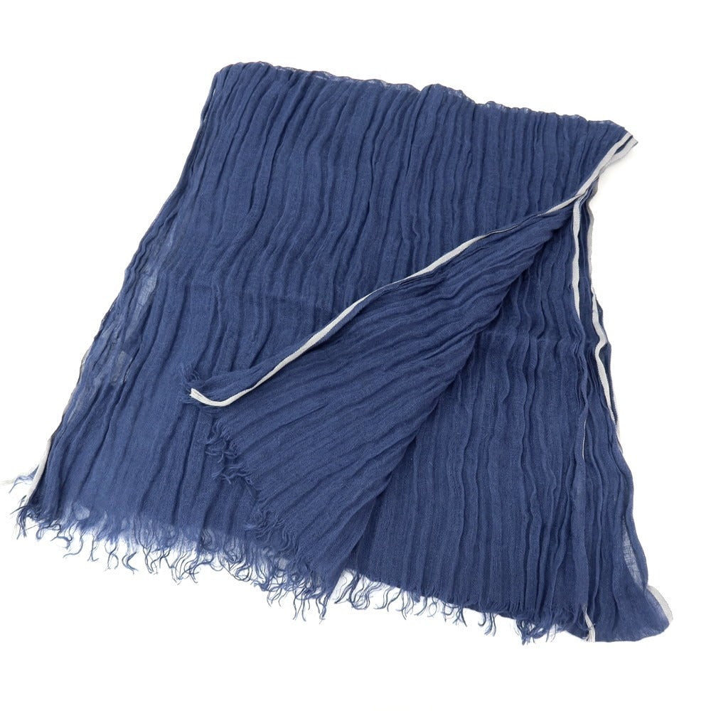 【中古】ブルネロクチネリ Brunello Cucinelli リネン ストール ネイビーブルー【 状態ランクB 】【 メンズ 】