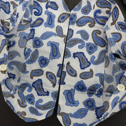 【中古】エトロ ETRO コットン ペイズリー プリント レギュラーカラー カジュアルシャツ ホワイトxブルー【サイズL】【 状態ランクC 】【 メンズ 】