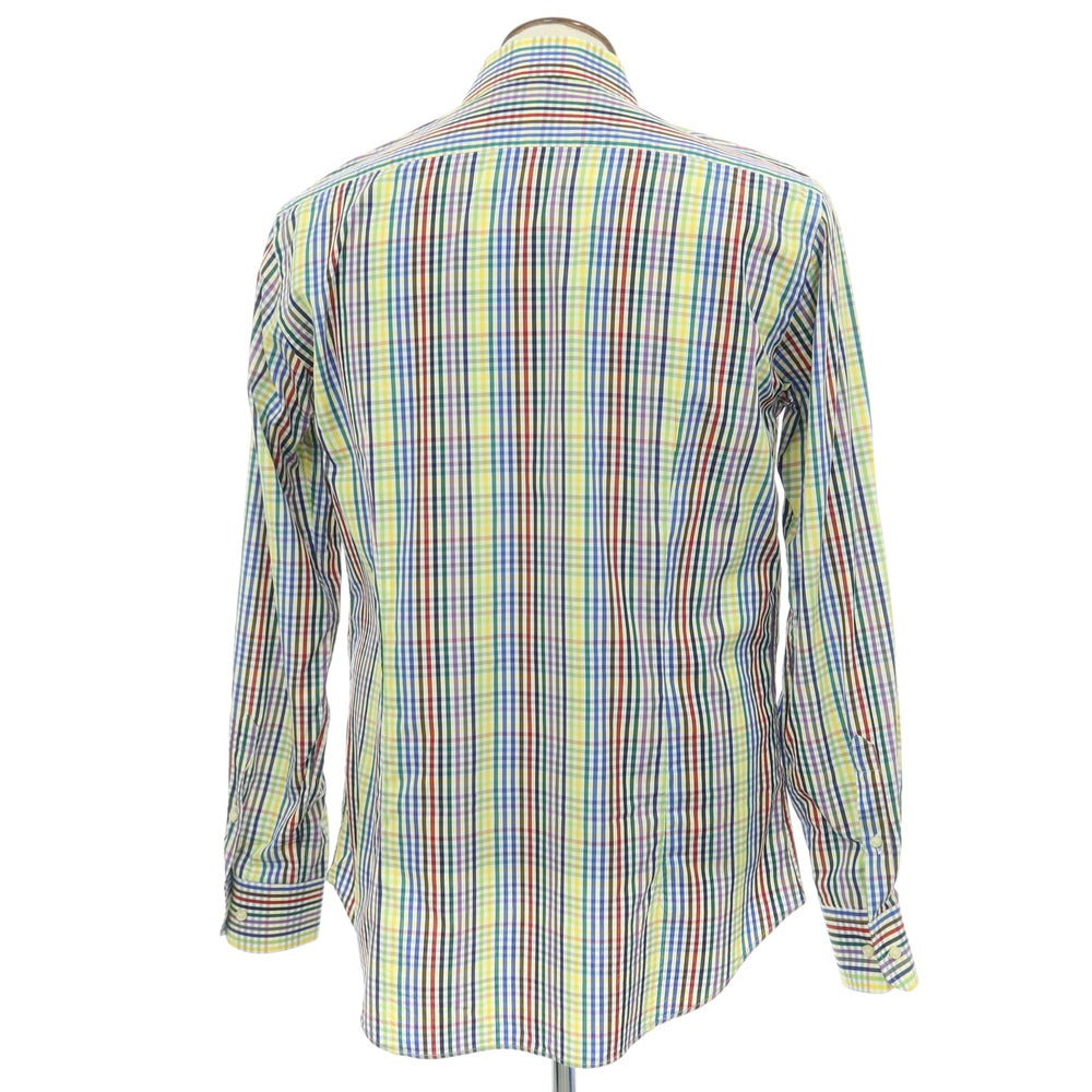 【中古】エトロ ETRO コットン チェック レギュラーカラー カジュアルシャツ マルチカラー【サイズ41】【 状態ランクB 】【 メンズ 】