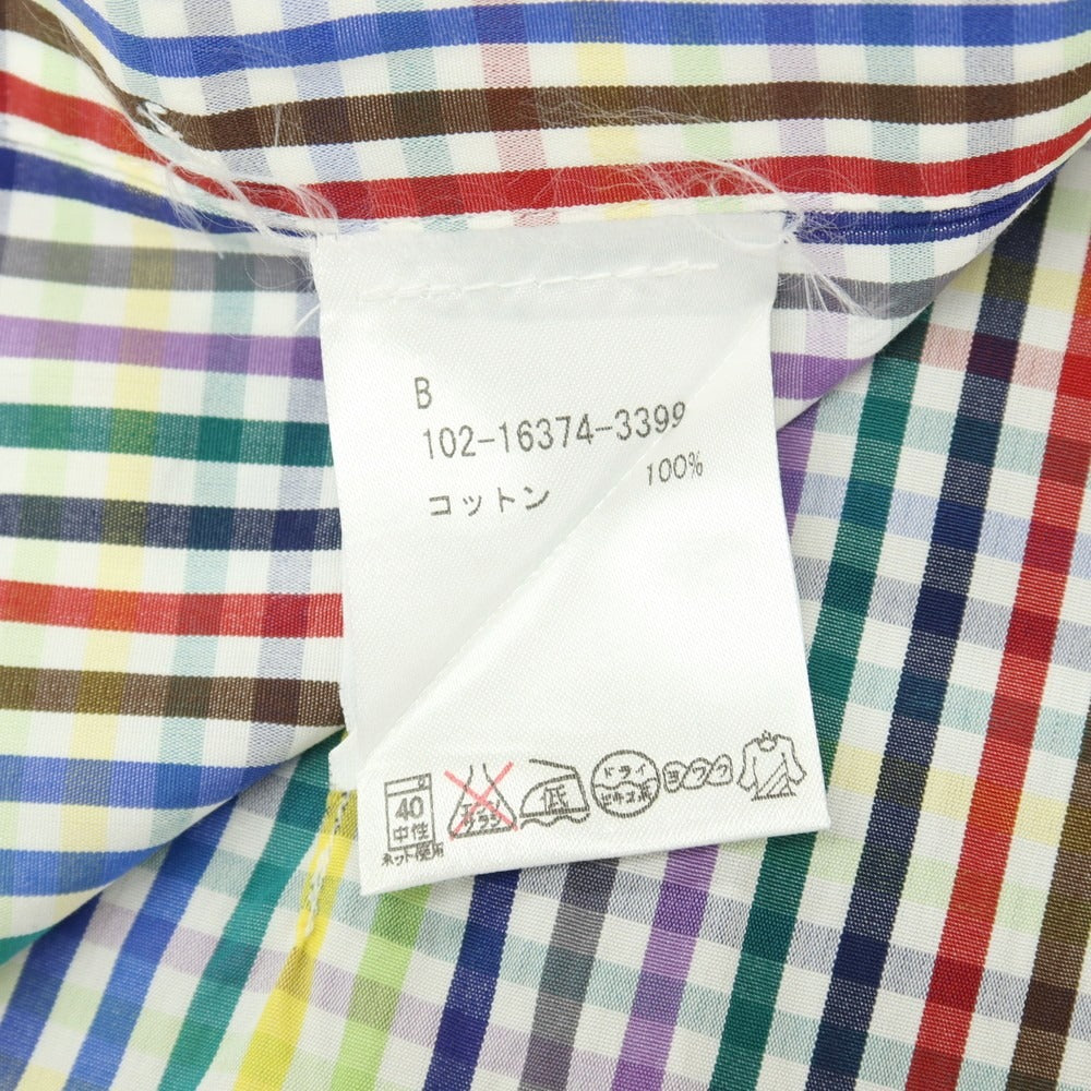 【中古】エトロ ETRO コットン チェック レギュラーカラー カジュアルシャツ マルチカラー【サイズ41】【 状態ランクB 】【 メンズ 】