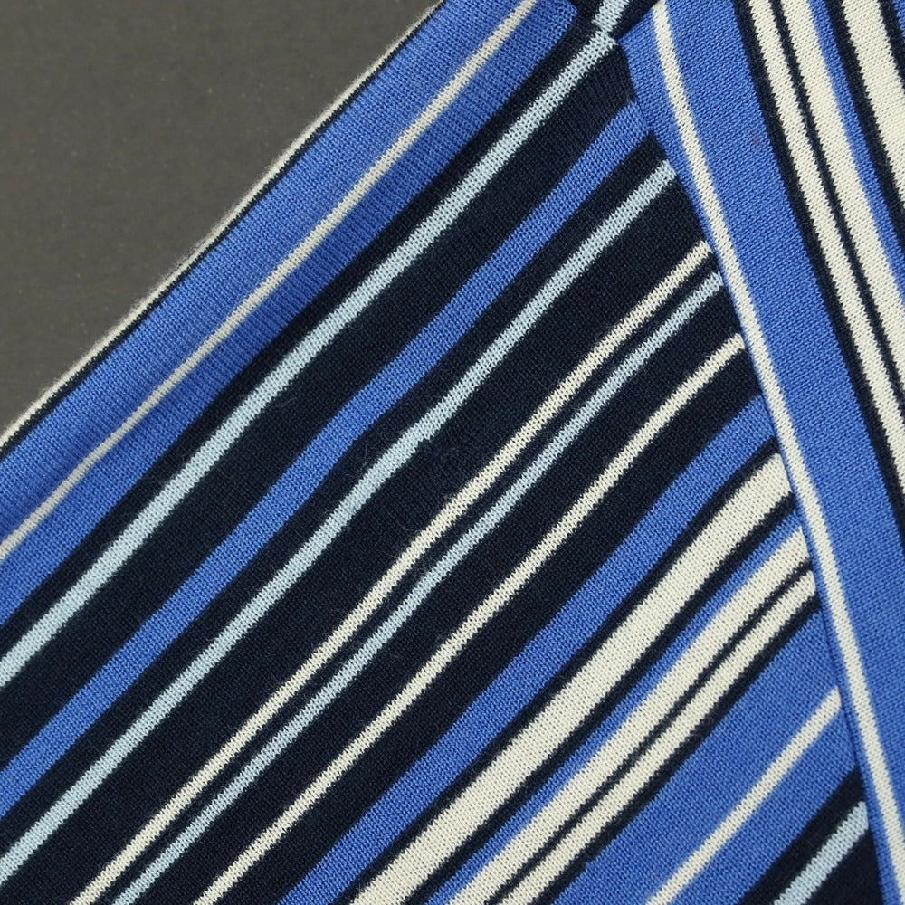 【中古】エトロ ETRO コットン ストライプ 半袖シャツ ブルー系xアイボリー【サイズL】【 状態ランクC 】【 メンズ 】