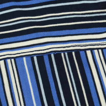 【中古】エトロ ETRO コットン ストライプ 半袖シャツ ブルー系xアイボリー【サイズL】【 状態ランクC 】【 メンズ 】