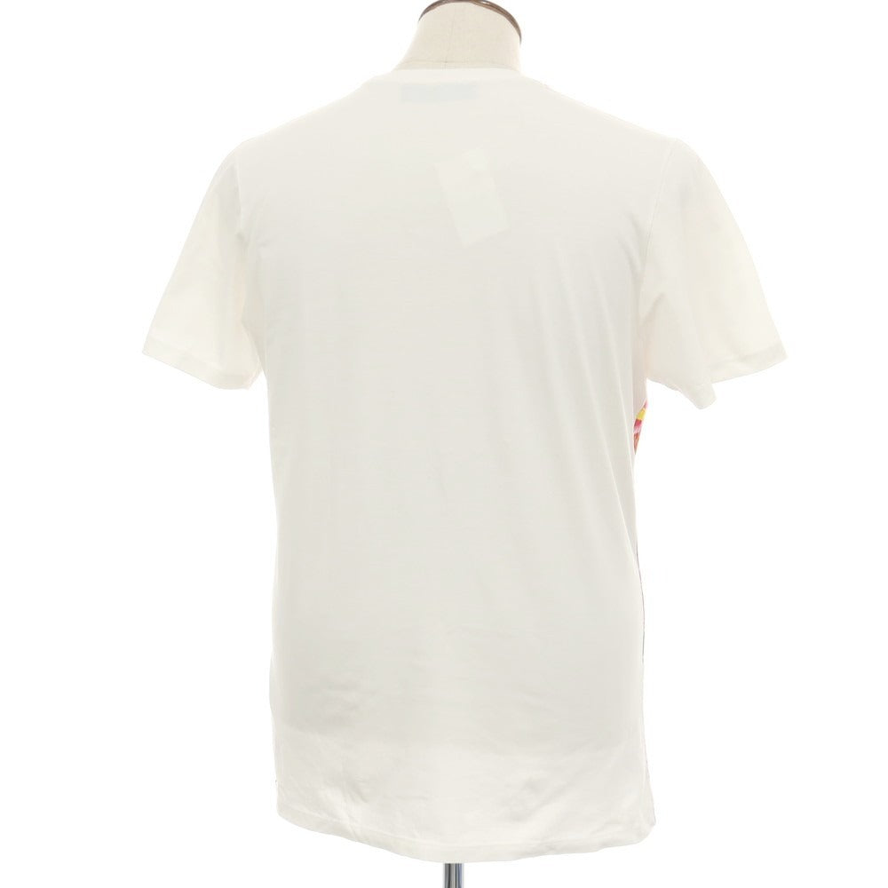【中古】エトロ ETRO コットン クルーネック 半袖Ｔシャツ ホワイトxマルチカラー【サイズL】【 状態ランクB 】【 メンズ 】