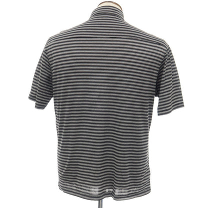 【中古】カナーリ CANALI コットン ボーダー 半袖ポロシャツ ブラックxホワイト【サイズ50】【 状態ランクB 】【 メンズ 】