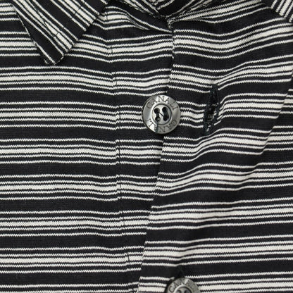 【中古】カナーリ CANALI コットン ボーダー 半袖ポロシャツ ブラックxホワイト【サイズ50】【 状態ランクB 】【 メンズ 】