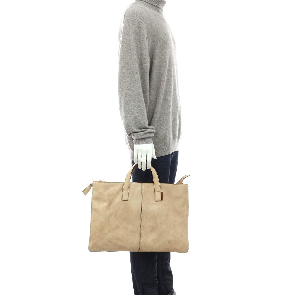【中古】フランクダニエル FRANK DANIEL レザー キャンバス 3way ブリーフケース ベージュxオレンジ【 状態ランクB 】【 メンズ 】