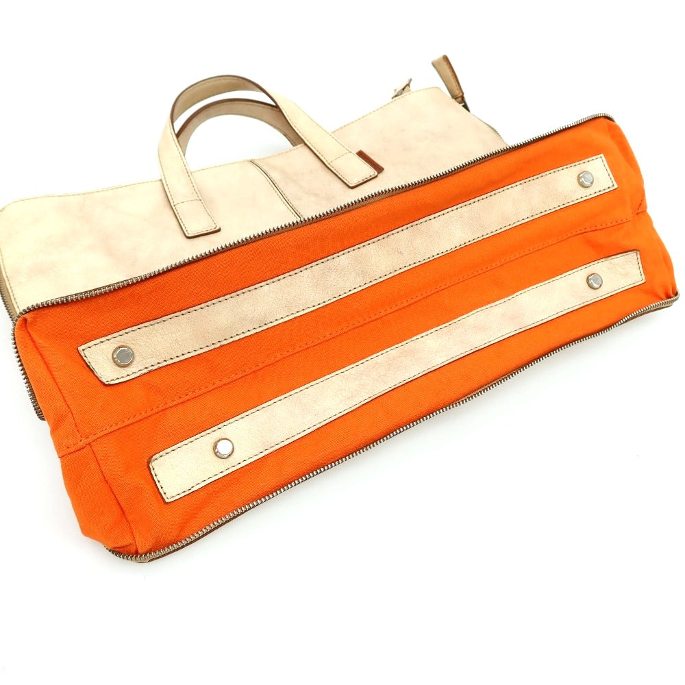 【中古】フランクダニエル FRANK DANIEL レザー キャンバス 3way ブリーフケース ベージュxオレンジ【 状態ランクB 】【 メンズ 】