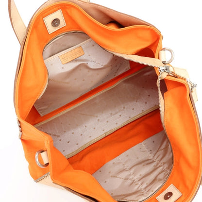 【中古】フランクダニエル FRANK DANIEL レザー キャンバス 3way ブリーフケース ベージュxオレンジ【 状態ランクB 】【 メンズ 】