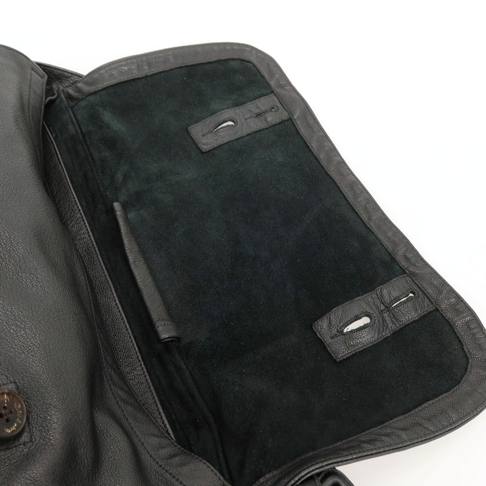 【中古】ビルアンバーグ Bill Amberg レザー ショルダーバッグ ブラック【 状態ランクB 】【 メンズ 】