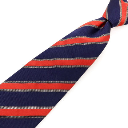 【中古】イセタンメンズ ISETAN MENS シルク ストライプ柄ネクタイ ネイビーxレッド【 状態ランクB 】【 メンズ 】