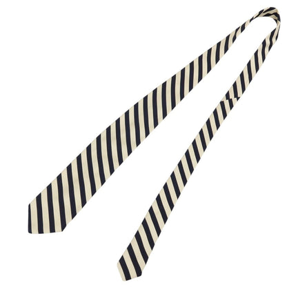 【中古】ブリューワー BREUER シルク ストライプ柄ネクタイ ネイビーxライトベージュ【 状態ランクB 】【 メンズ 】