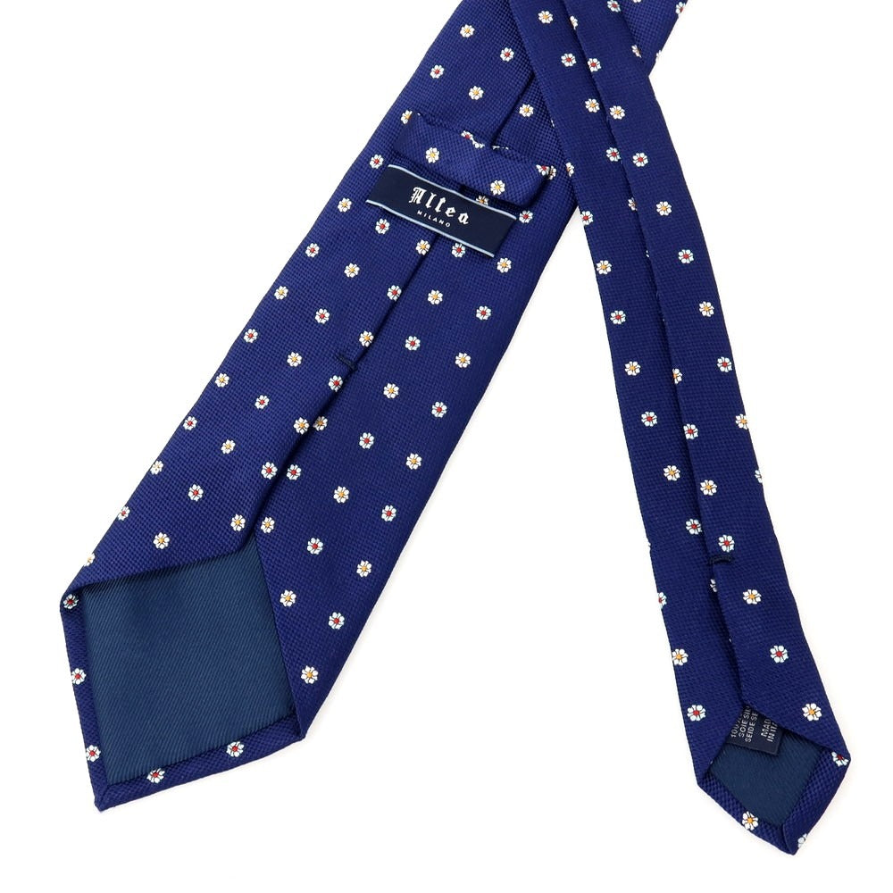 【中古】アルテア Altea シルク 花小紋柄ネクタイ ネイビー【 状態ランクB 】【 メンズ 】