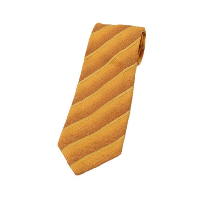 【中古】カナーリ CANALI シルクコットン ストライプ柄ネクタイ イエローゴールドxオレンジ【 状態ランクB 】【 メンズ 】