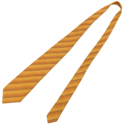 【中古】カナーリ CANALI シルクコットン ストライプ柄ネクタイ イエローゴールドxオレンジ【 状態ランクB 】【 メンズ 】