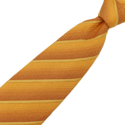 【中古】カナーリ CANALI シルクコットン ストライプ柄ネクタイ イエローゴールドxオレンジ【 状態ランクB 】【 メンズ 】