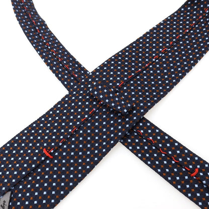【中古】ティノコズマ TINO COSMA シルク ネクタイ ダークネイビーxブラウン【 状態ランクB 】【 メンズ 】