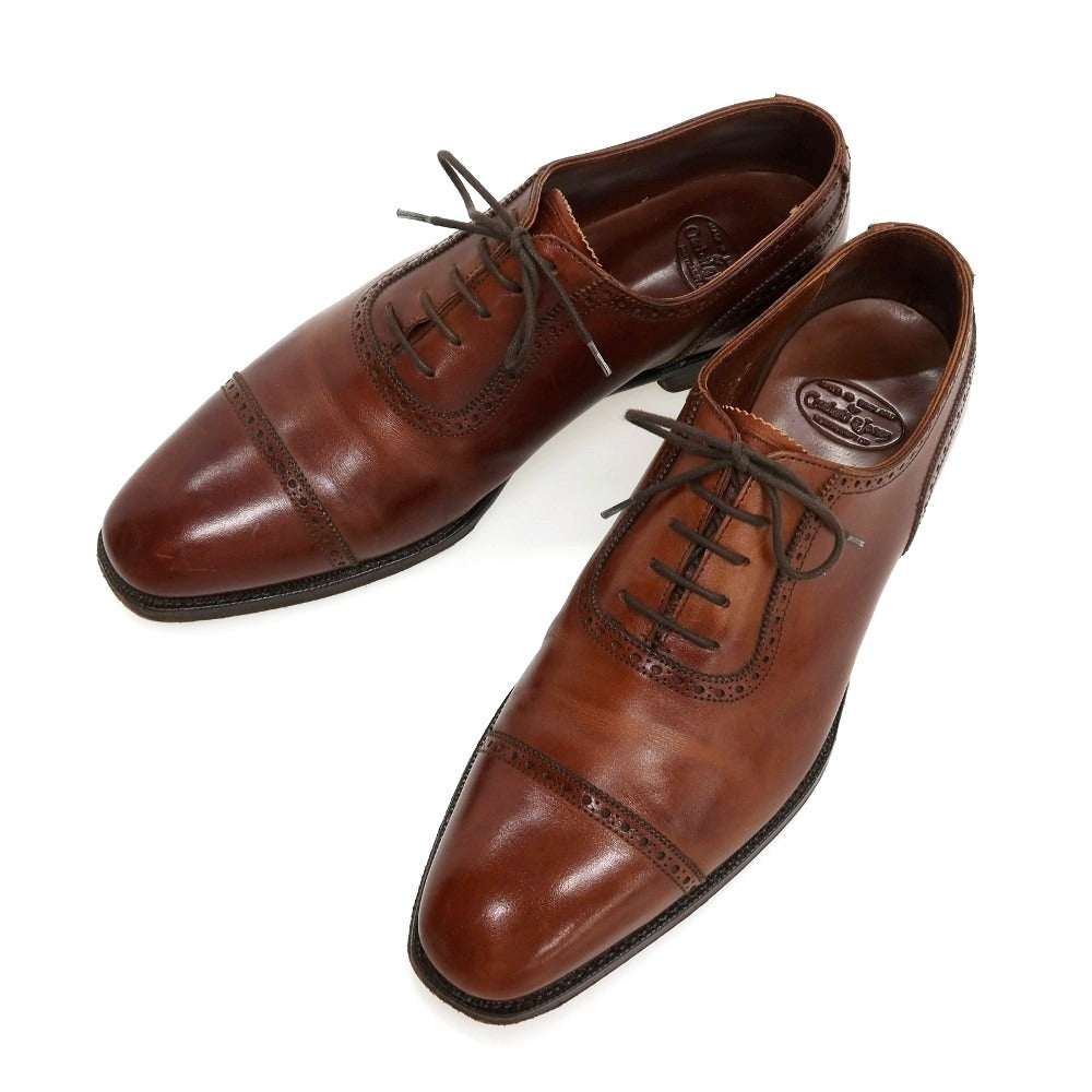 【中古】クロケットアンドジョーンズ CROCKETT&amp;JONES ハンドグレード ALBANY カーフ ドレスシューズ ブラウン【サイズ7 1/2 Ｄ】【 状態ランクC 】【 メンズ 】