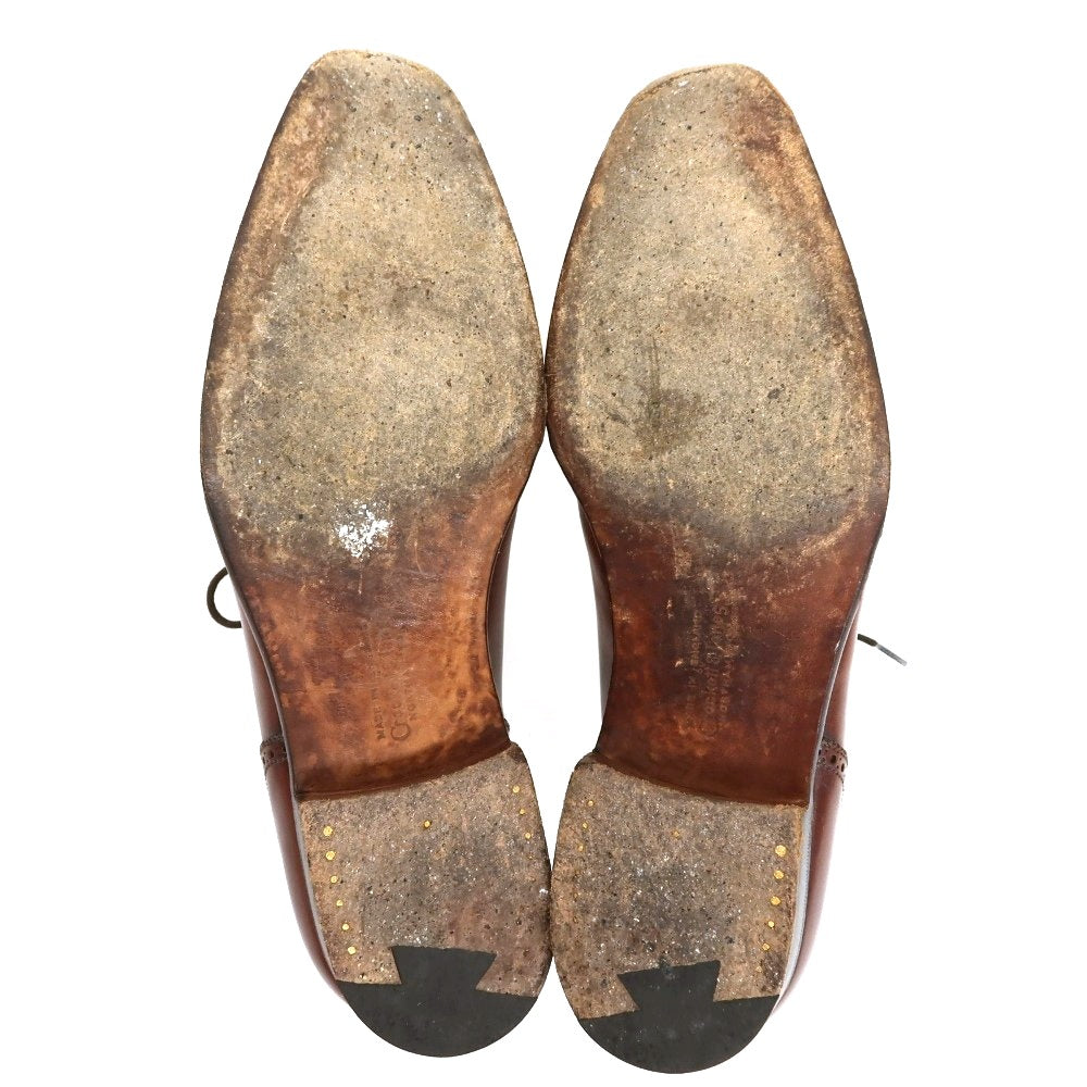 【中古】クロケットアンドジョーンズ CROCKETT&amp;JONES ハンドグレード ALBANY カーフ ドレスシューズ ブラウン【サイズ7 1/2 Ｄ】【 状態ランクC 】【 メンズ 】