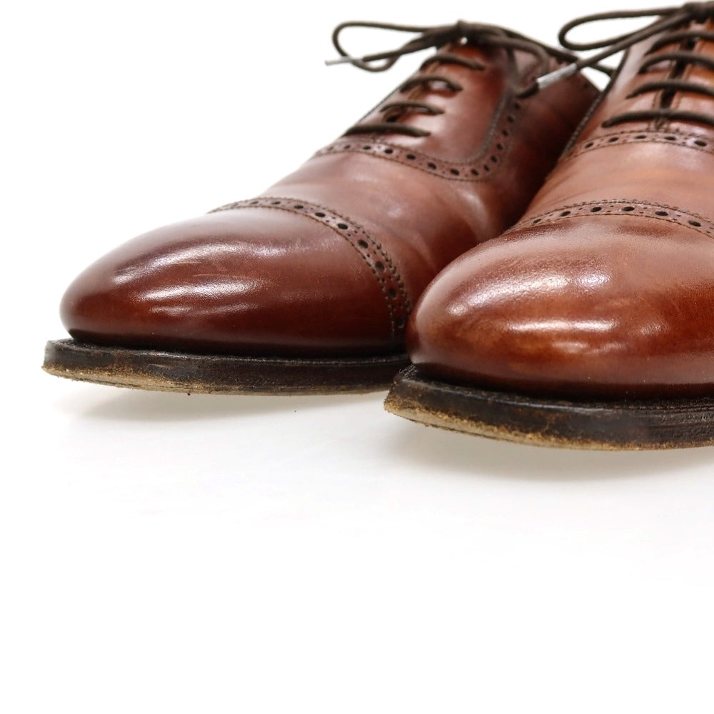 【中古】クロケットアンドジョーンズ CROCKETT&amp;JONES ハンドグレード ALBANY カーフ ドレスシューズ ブラウン【サイズ7 1/2 Ｄ】【 状態ランクC 】【 メンズ 】