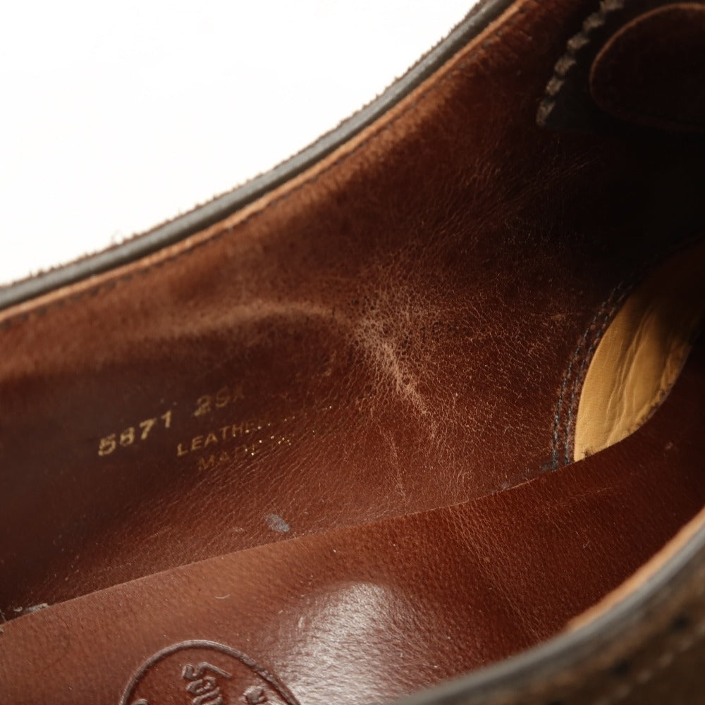 【中古】クロケットアンドジョーンズ CROCKETT&amp;JONES ハンドグレード ALBION スエード ドレスシューズ ダークブラウン【サイズ7 1/2 E】【 状態ランクC 】【 メンズ 】