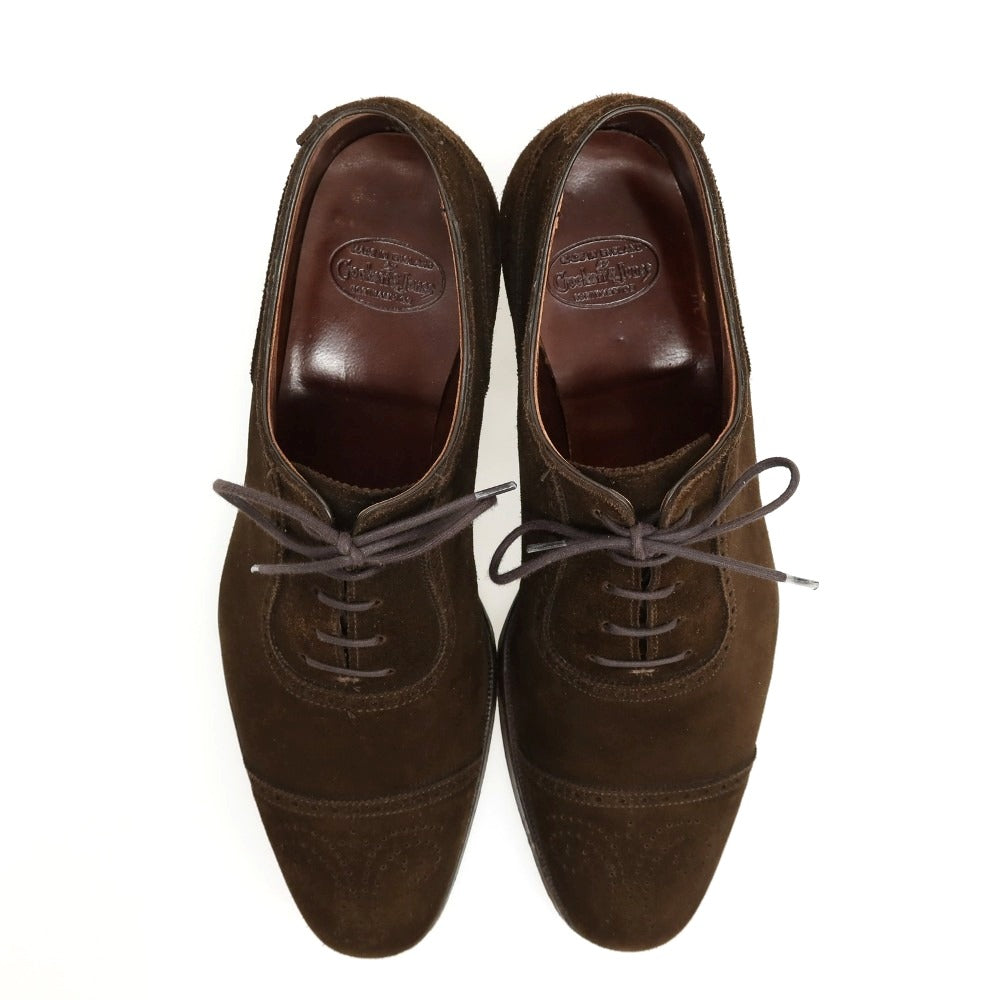 【中古】クロケットアンドジョーンズ CROCKETT&amp;JONES ハンドグレード ALBION スエード ドレスシューズ ダークブラウン【サイズ7 1/2 E】【 状態ランクC 】【 メンズ 】