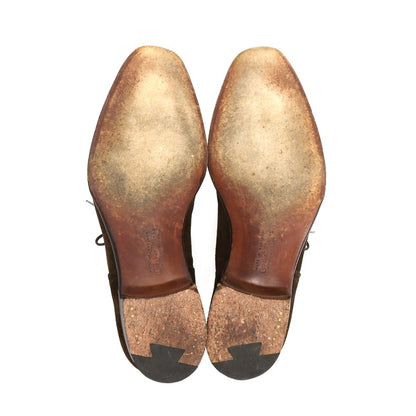 【中古】クロケットアンドジョーンズ CROCKETT&amp;JONES ハンドグレード ALBION スエード ドレスシューズ ダークブラウン【サイズ7 1/2 E】【 状態ランクC 】【 メンズ 】