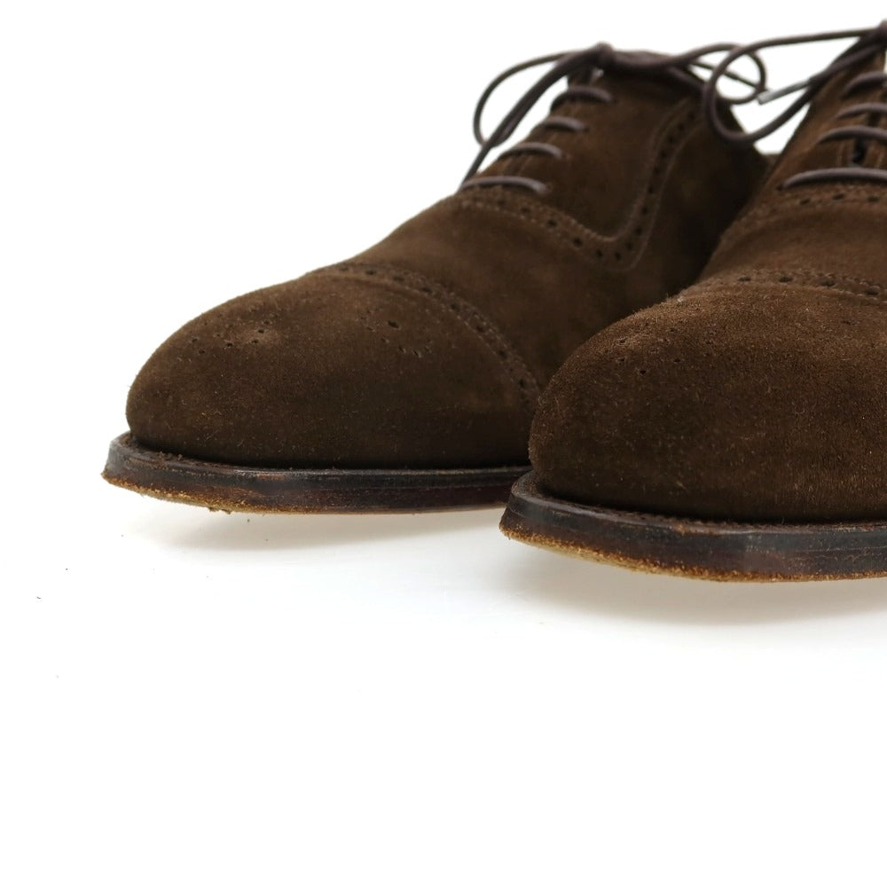 【中古】クロケットアンドジョーンズ CROCKETT&amp;JONES ハンドグレード ALBION スエード ドレスシューズ ダークブラウン【サイズ7 1/2 E】【 状態ランクC 】【 メンズ 】