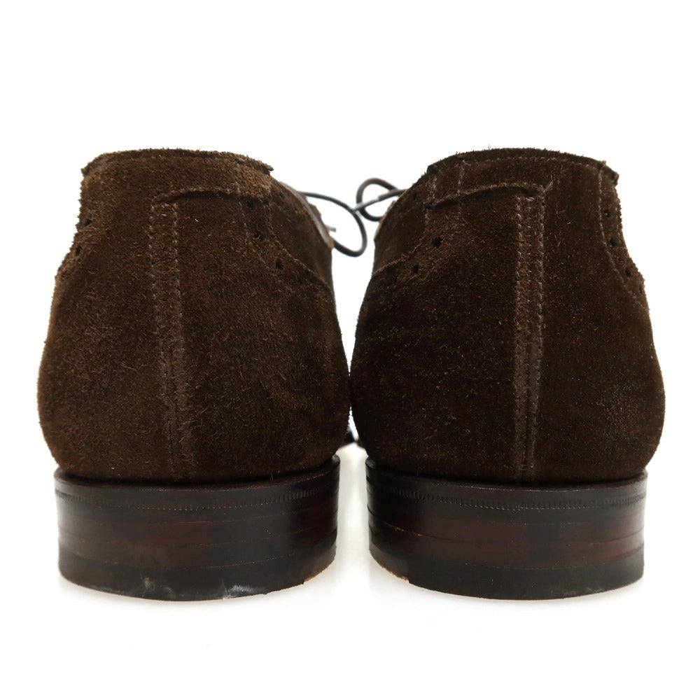 【中古】クロケットアンドジョーンズ CROCKETT&amp;JONES ハンドグレード ALBION スエード ドレスシューズ ダークブラウン【サイズ7 1/2 E】【 状態ランクC 】【 メンズ 】