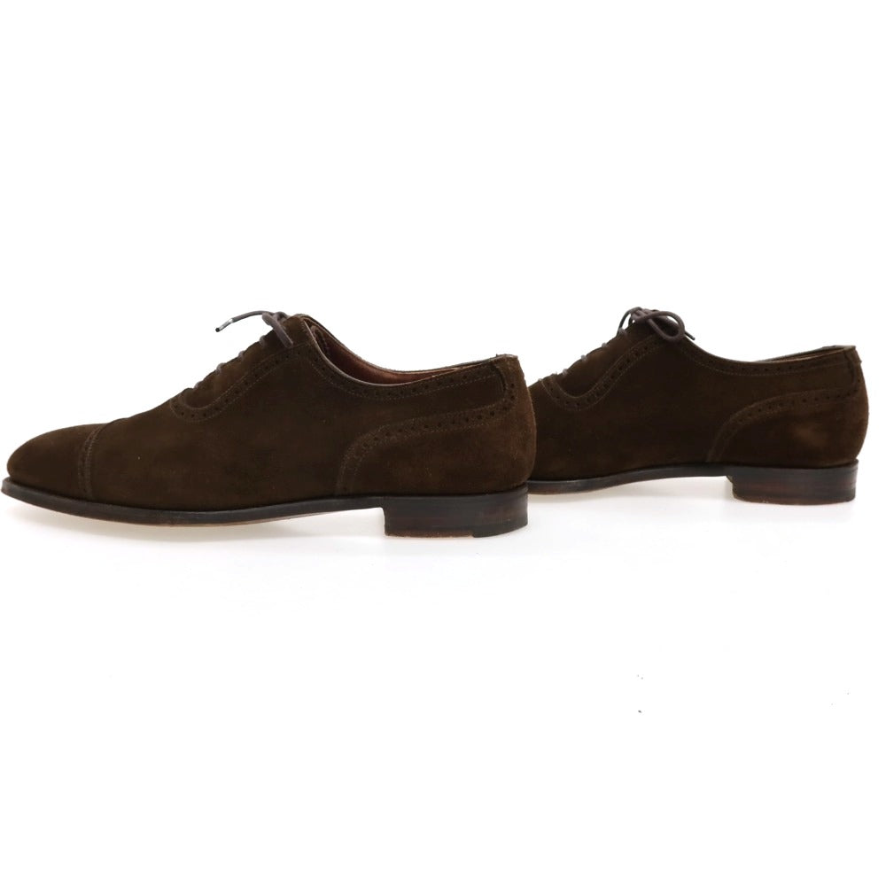 【中古】クロケットアンドジョーンズ CROCKETT&amp;JONES ハンドグレード ALBION スエード ドレスシューズ ダークブラウン【サイズ7 1/2 E】【 状態ランクC 】【 メンズ 】
