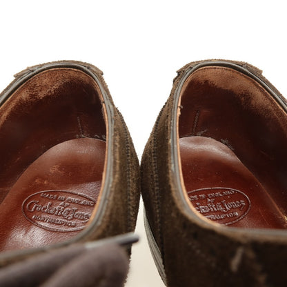 【中古】クロケットアンドジョーンズ CROCKETT&amp;JONES ハンドグレード ALBION スエード ドレスシューズ ダークブラウン【サイズ7 1/2 E】【 状態ランクC 】【 メンズ 】