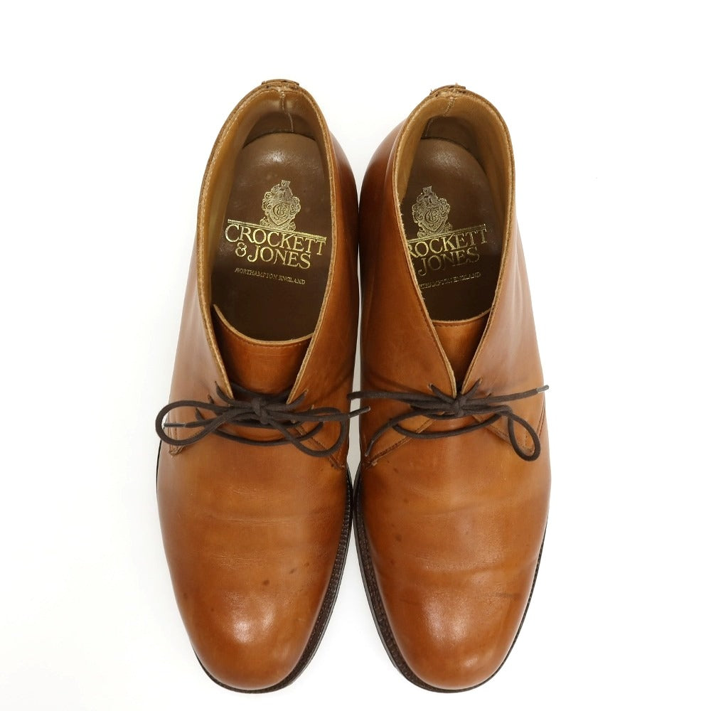 【中古】クロケットアンドジョーンズ CROCKETT&amp;JONES CHILTERN カーフ ブーツ ライトブラウン【サイズ7 1/2 E】【 状態ランクC 】【 メンズ 】