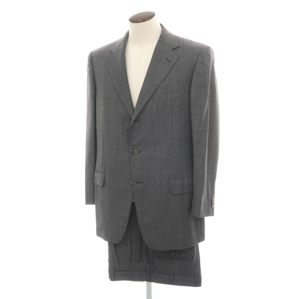 【中古】エルメネジルドゼニア Ermenegildo Zegna ウール チェック 3つボタンスーツ グレー系【サイズ52】【 状態ランクD 】【 メンズ 】