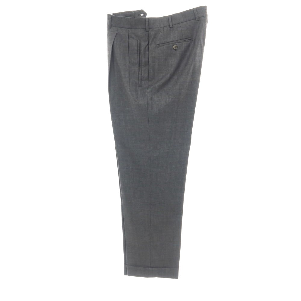 【中古】エルメネジルドゼニア Ermenegildo Zegna ウール チェック 3つボタンスーツ グレー系【サイズ52】【 状態ランクD 】【 メンズ 】
