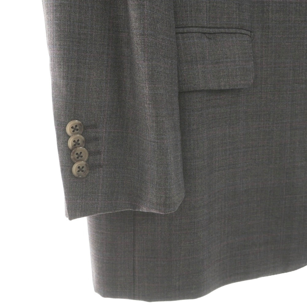 【中古】エルメネジルドゼニア Ermenegildo Zegna ウール チェック 3つボタンスーツ グレー系【サイズ52】【 状態ランクD 】【 メンズ 】