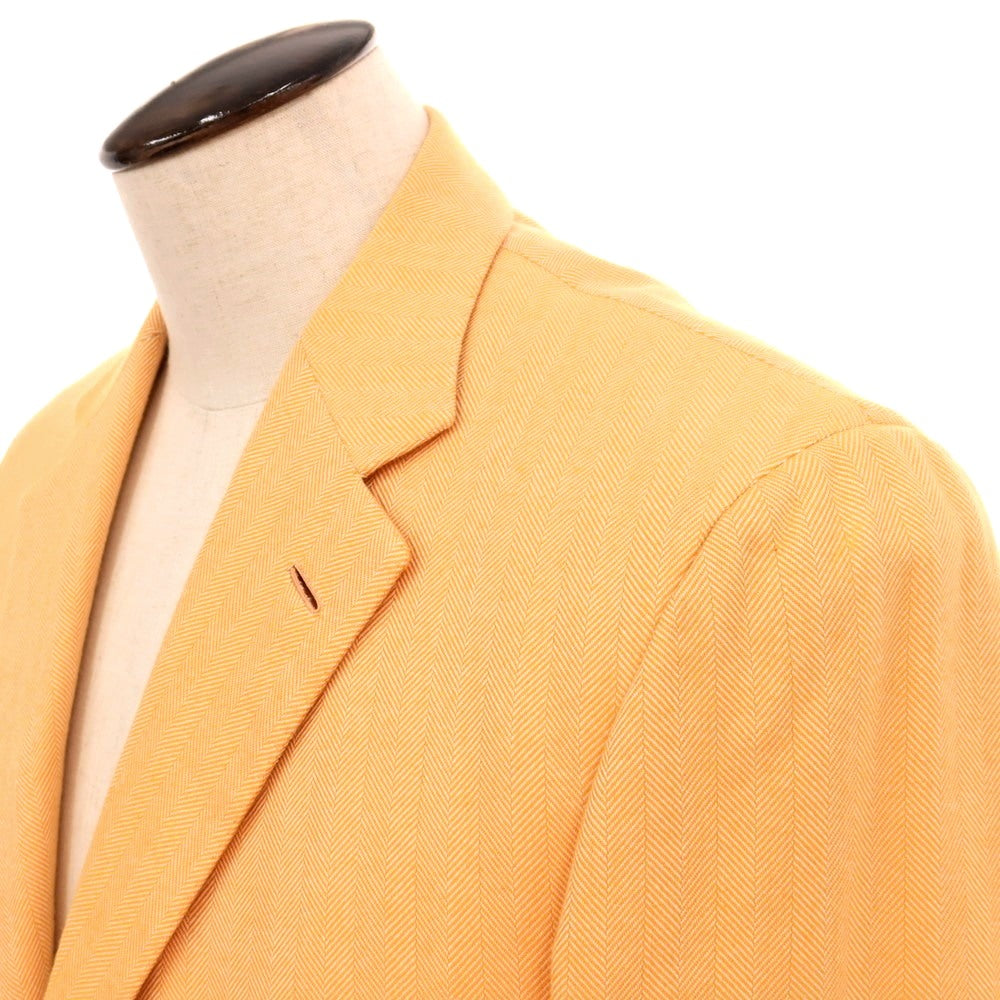 【中古】ブリオーニ Brioni コットン ヘリンボーン 3B テーラードジャケット オレンジ【サイズ50】【 状態ランクB 】【 メンズ 】