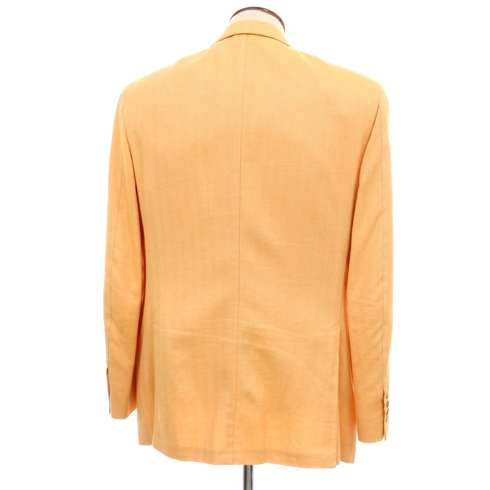 【中古】ブリオーニ Brioni コットン ヘリンボーン 3B テーラードジャケット オレンジ【サイズ50】【 状態ランクB 】【 メンズ 】