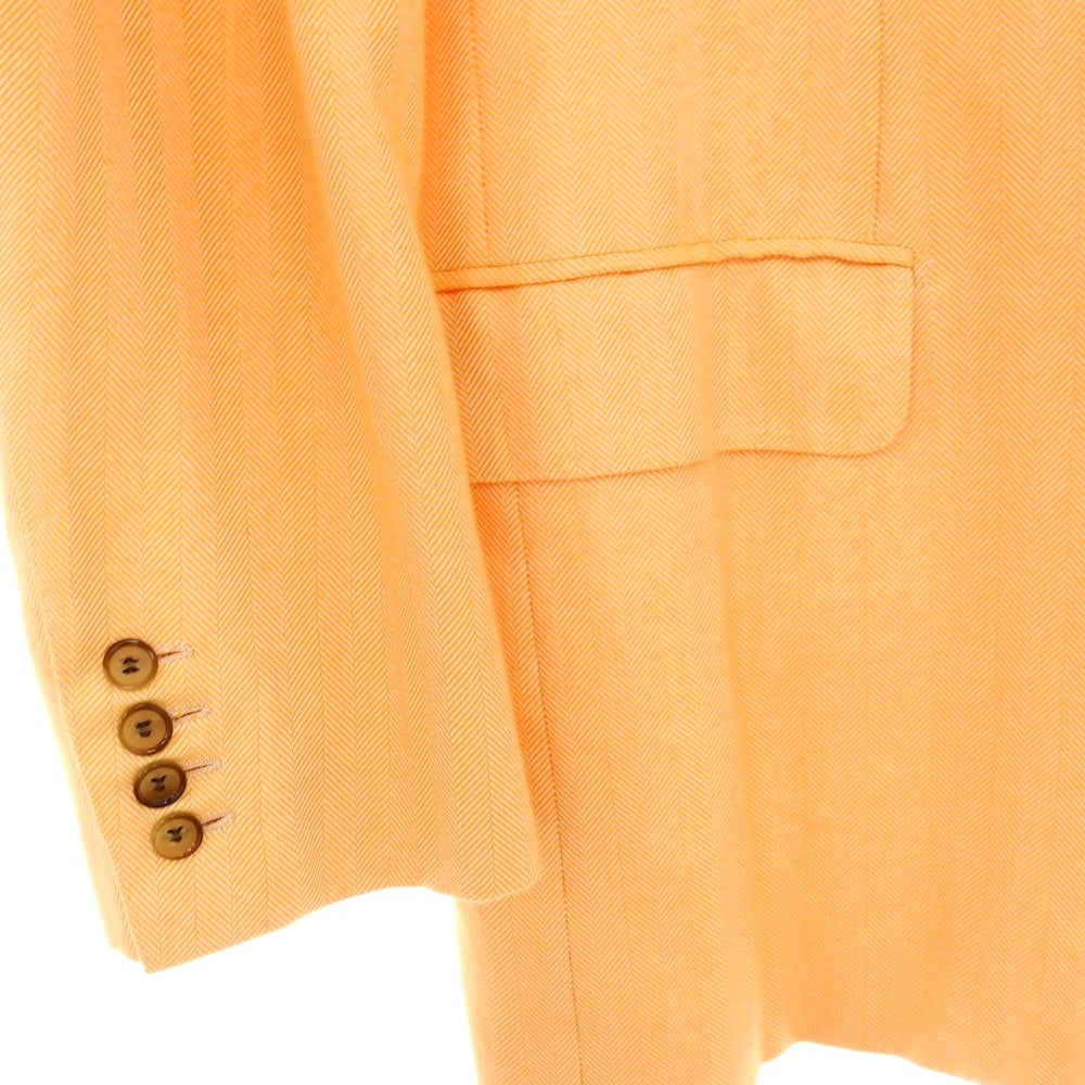 【中古】ブリオーニ Brioni コットン ヘリンボーン 3B テーラードジャケット オレンジ【サイズ50】【 状態ランクB 】【 メンズ 】