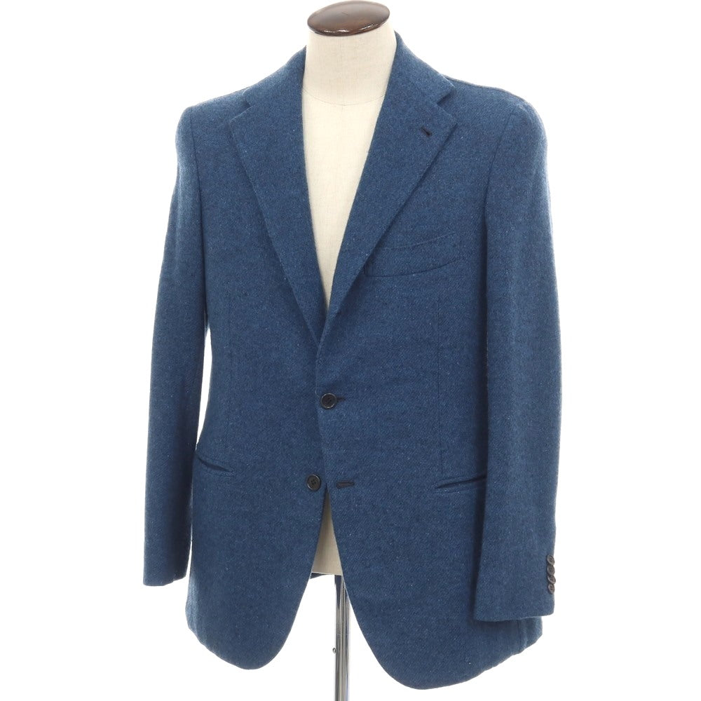 【中古】オラッツィオ ルチアーノ Orazio Luciano ウールカシミヤ 3B テーラードジャケット ダークブルー【サイズ54】【 状態ランクB 】【 メンズ 】