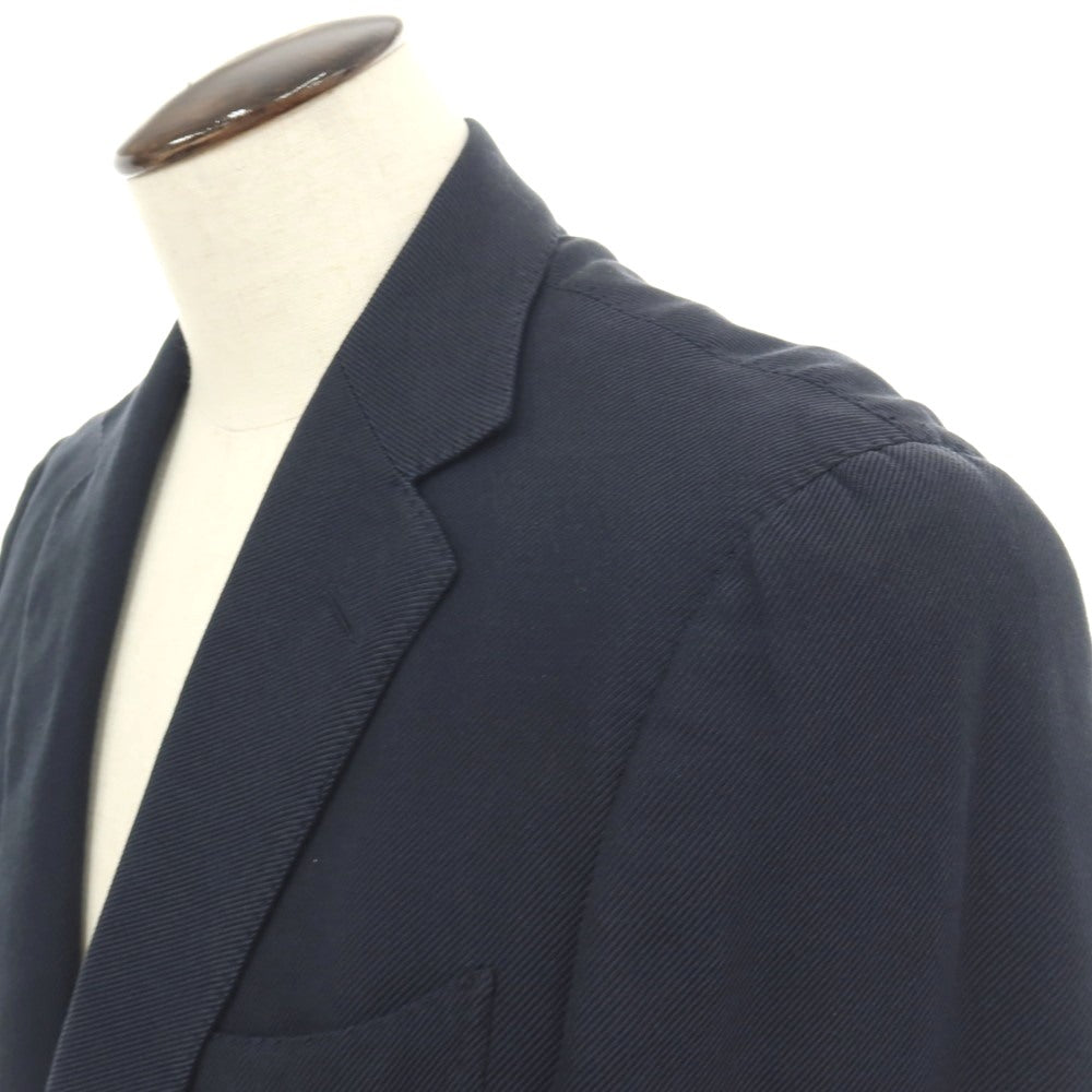 【中古】エルメネジルドゼニア Ermenegildo Zegna コットン 2つボタン テーラードジャケット ネイビー【サイズ52】【 状態ランクB 】【 メンズ 】