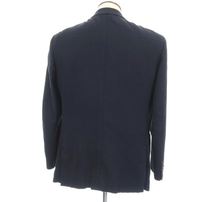 【中古】エルメネジルドゼニア Ermenegildo Zegna コットン 2つボタン テーラードジャケット ネイビー【サイズ52】【 状態ランクB 】【 メンズ 】